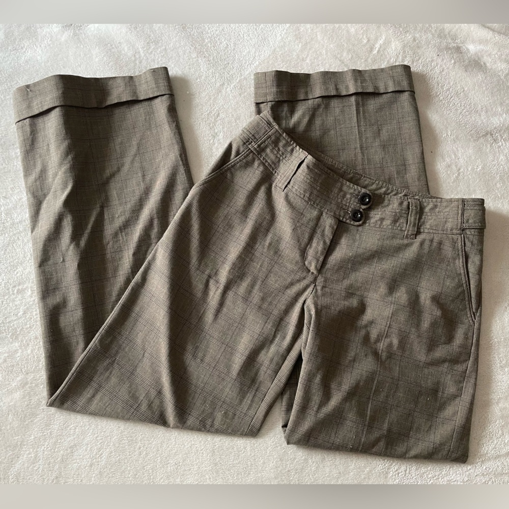 H&M | Tan Checkered Dress Pants
